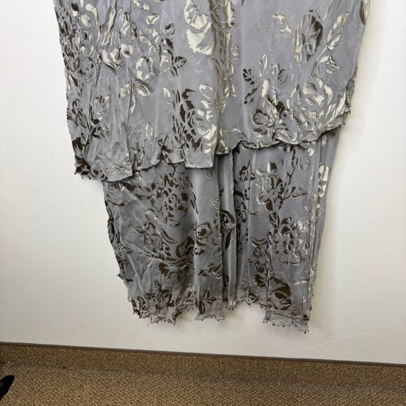 Vintage Capri by Mon Cheri Silk Velvet Burnout Y2K Evening Dress Size 22W - Picture 4 of 15